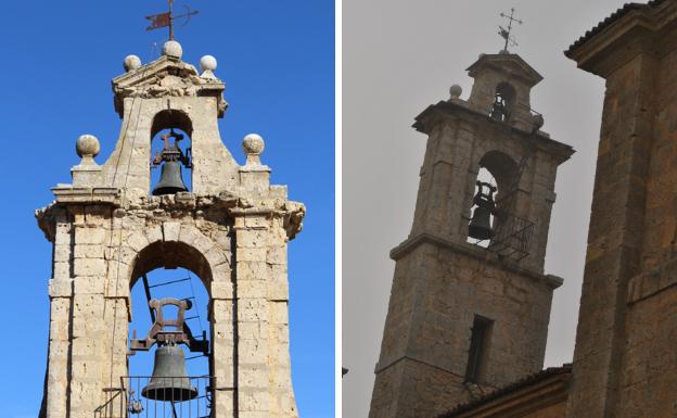 La espadaña de la Colegiata de San Luis de Villagarcía recupera su esplendor