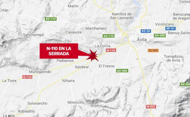 Una fallecida y siete heridos en un accidente de tráfico en la loacalidad abulense de La Serrada