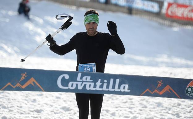Miguel Heras y Nuria Domínguez se imponen en el estreno del Snowcross La Covatilla