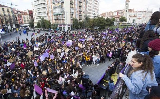 Las asociaciones feministas sacan músculo en Valladolid en un 8-M dividido