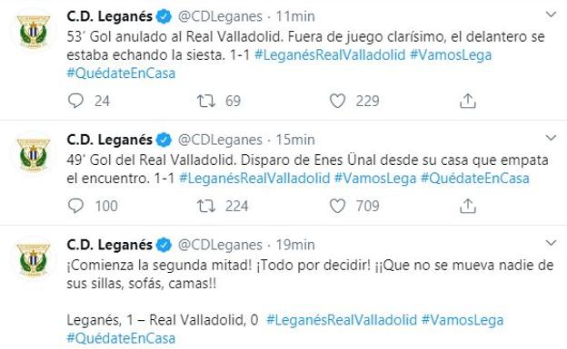 La genial invención del Leganés: Supera el 'cerrojazo' del coronavirus y simula su partido con el Pucela vía Twitter...