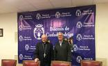 El obispo García Burillo junto al ecónomo, Fernando Sánchez, el pasado mes de noviembre./WORD