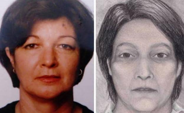 Una foto y un retrato robot: Blanca Mabel Otero Álvarez es la mujer de la izquierda, que desapareció en 1995 en León y envió una carta a su familia en el año 2000 acompañada de esa foto. A la derecha, retrato robot realizado del cadáver de la mujer que apareció en la Playa del Camello en junio de 2001. /2001