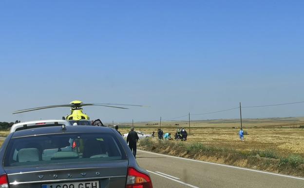 Tres heridos al salirse de la vía un coche en la localidad vallisoletana de Villafrechós