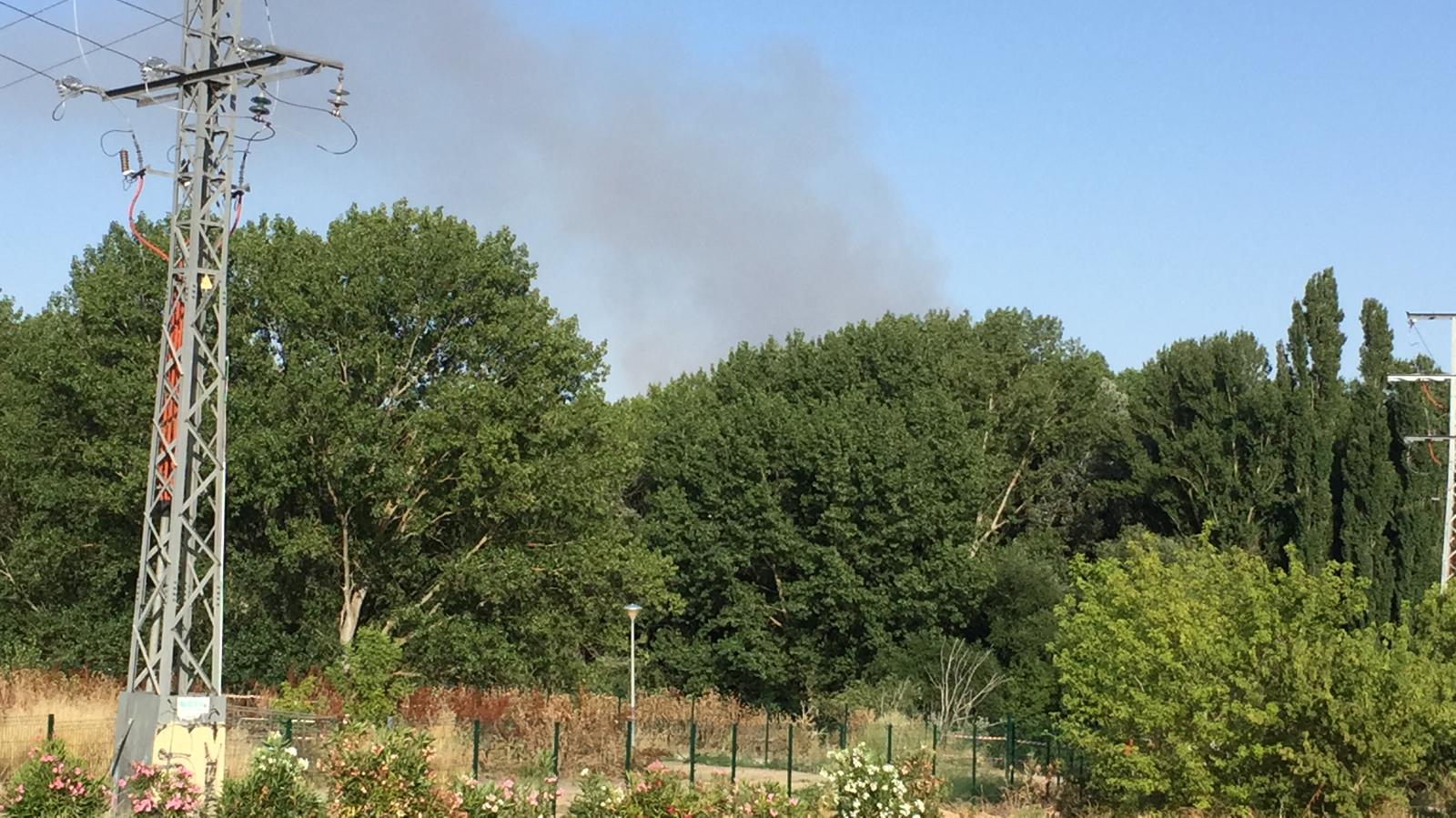 Los Bomberos de Valladolid sofocan un incendio de rastrojo cerca de Renault
