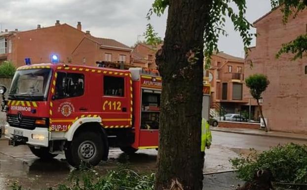 Una tromba de agua inunda varios bajos y derriba árboles en Cigales