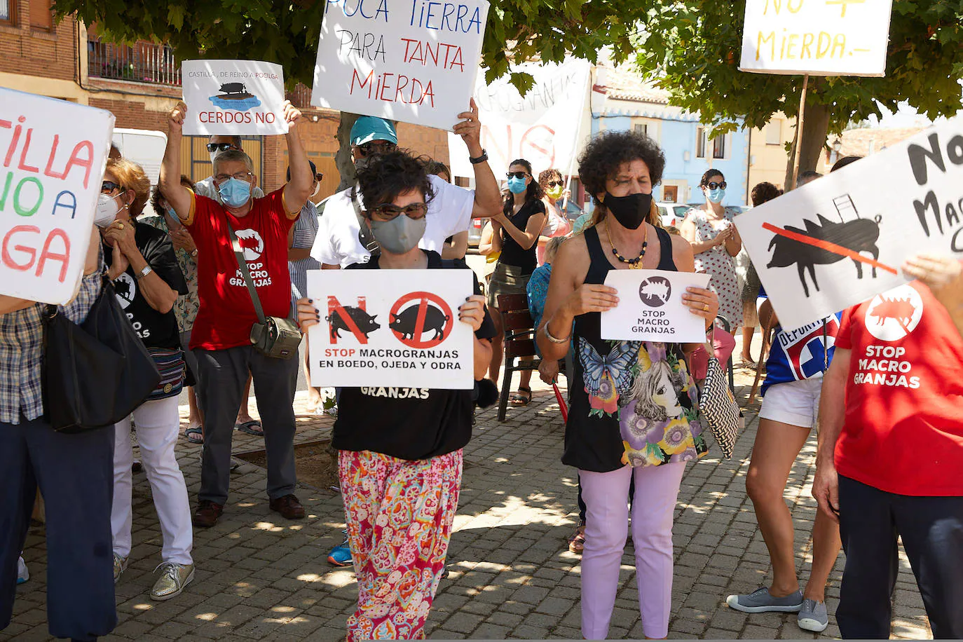 Seiscientas personas protestan contra las macrogranjas en la provincia de Palencia