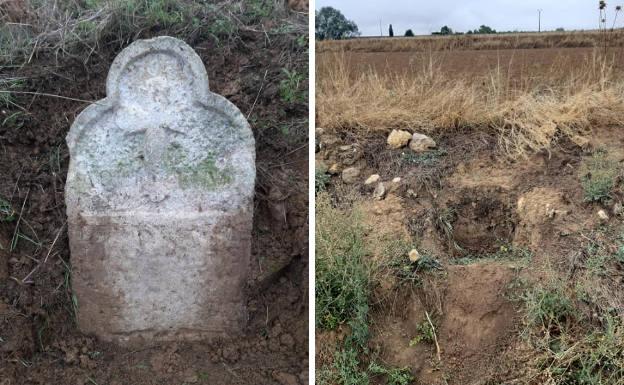 Roban una estela de piedra en Tamariz de Campos que recordaba a un vecino fallecido