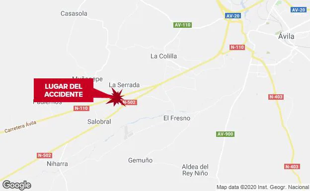Un muerto y tres heridos en el choque frontal de dos coches en la provincia de Ávila