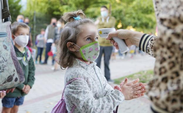 Valladolid regresa al cole con filas para los accesos y tomas de temperatura en varios centros