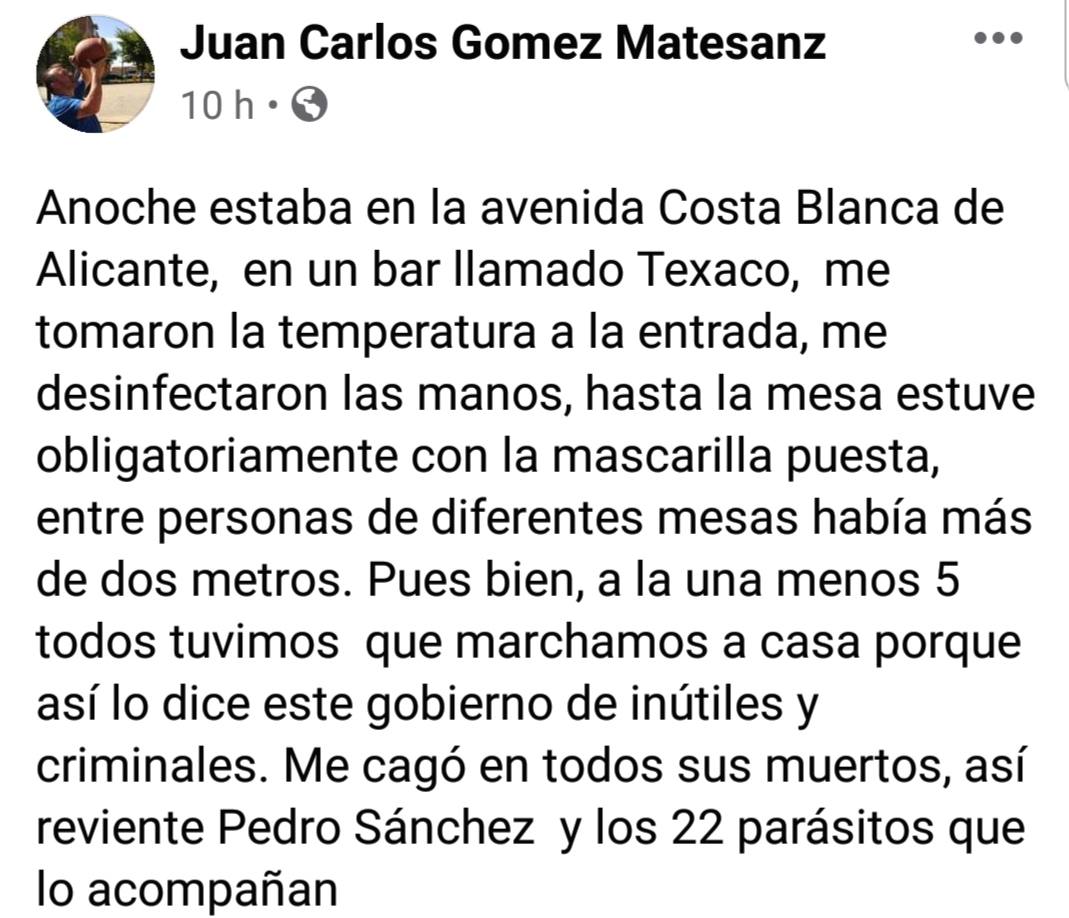 Mensaje del portavoz del PP en La Granja.