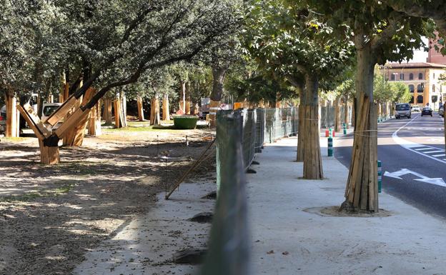 Las obras sitúan ya el parque de los Jardinillos al mismo nivel que la calle