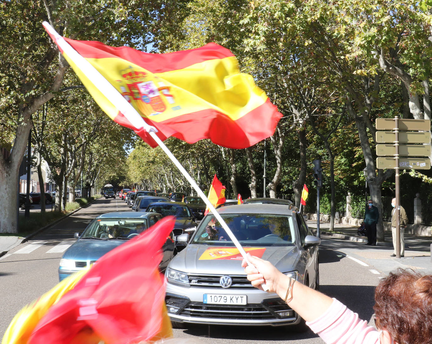 Manifestación en Valladolid con motivo de la Fiesta Nacional