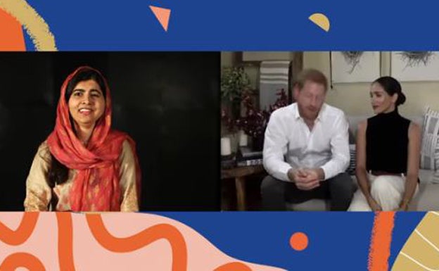 El Príncipe Harry y Meghan Markle mantienen una charla virtual con la activista Malala Yousafzai