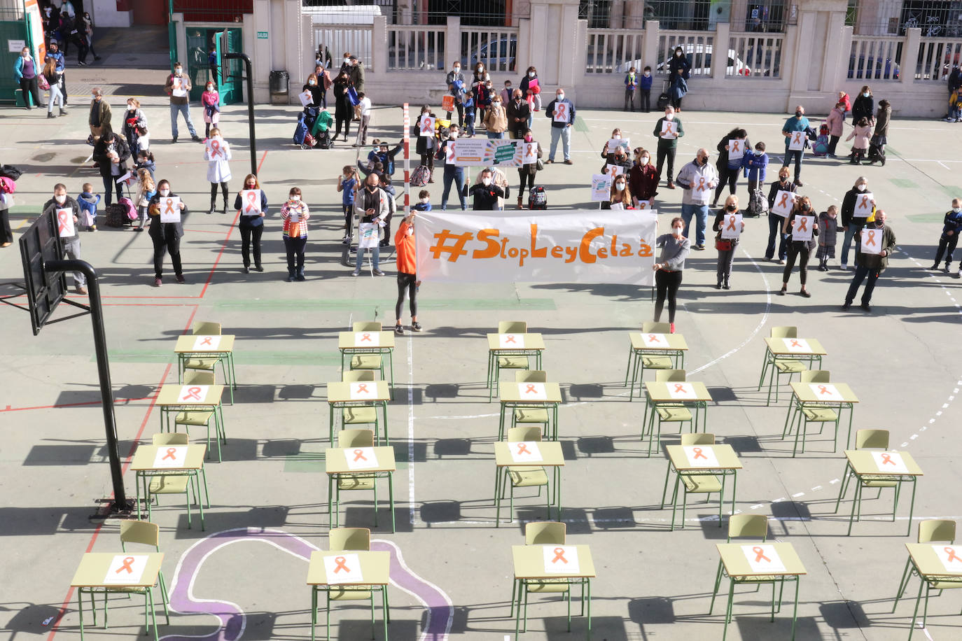 Colegios concertados de Valladolid protestan contra la Ley Celaá