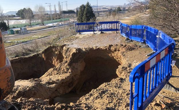 Un desprendimiento de tierra en Contiendas obliga a cortar uno de los accesos del parque vallisoletano