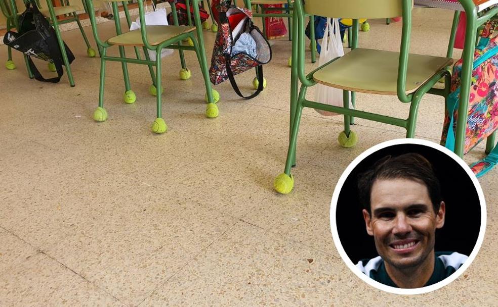 Rafa Nadal dona 2.000 pelotas de tenis a un colegio de Palencia