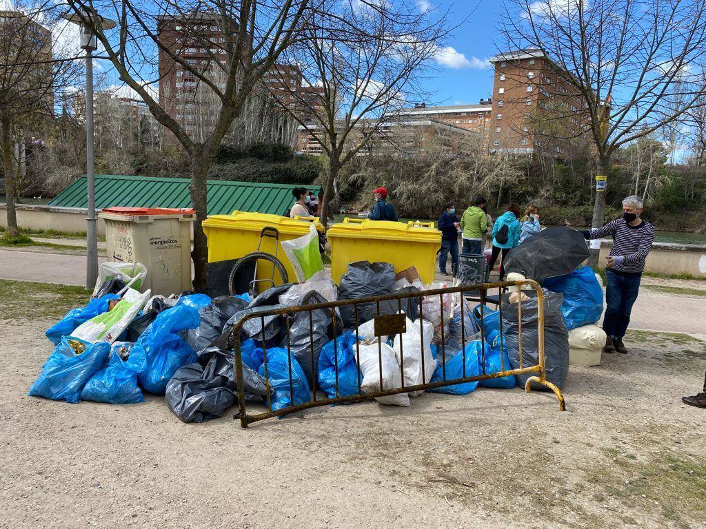 Batida de limpieza en la ribera del Pisuerga a su paso por Valladolid