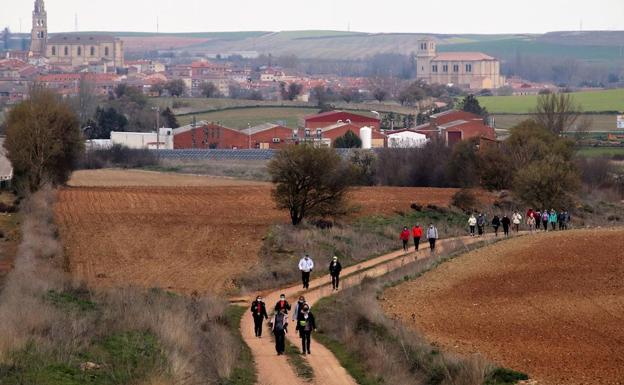 Medio centenar de andarines estrenan la primera ruta de senderismo en Rioseco