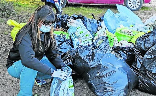 Más de treinta voluntarios recogen cientos de kilos de basura en el pinar de Cuéllar