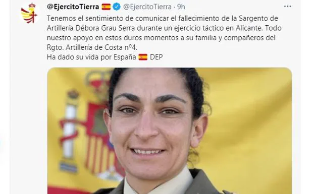 Muere una militar en un accidente durante unos ejercicios en Alicante