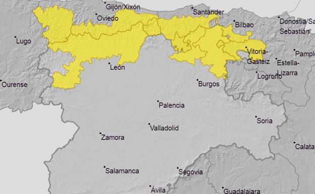 Alerta amarilla por tormentas en León y Burgos