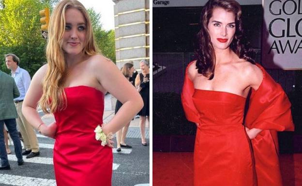 La hija de Brooke Shields recicla el icónico vestido rojo de su madre en los Globos de Oro