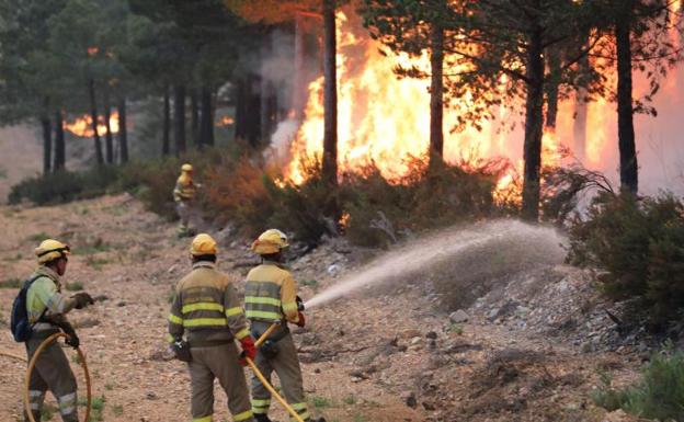 Controlado el fuego de Serradilla del Arroyo tras afectar a unas 150 hectáreas y el trabajo de 170 efectivos