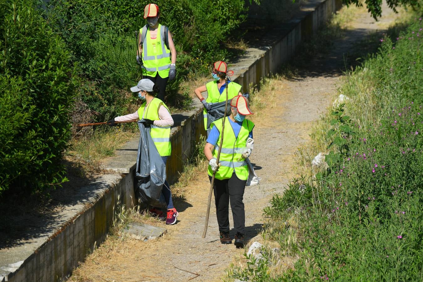 Labores de limpieza del Esgueva en Valladolid