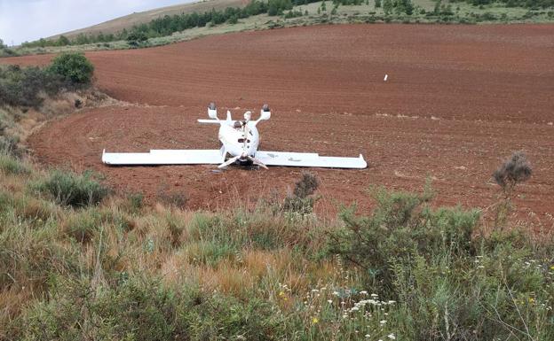 Herido al volcar la avioneta que pilotaba al aterrizar en Herrera de Pisuerga