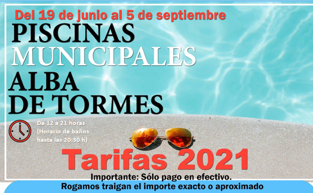 Gorro de baño, cambio de calzado y mascarilla, elementos imprescindibles para acceder a las piscinas municipales de Alba de Tormes