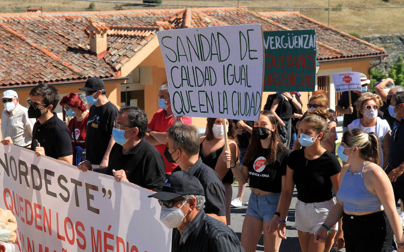 Protesta en defensa de la sanidad rural en Sepúlveda