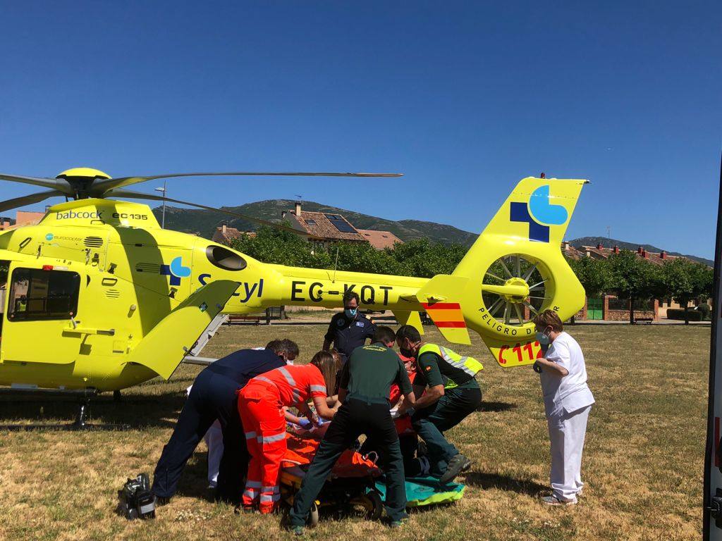 Herido un joven de 26 años tras sufrir una caída en bici en La Pinilla