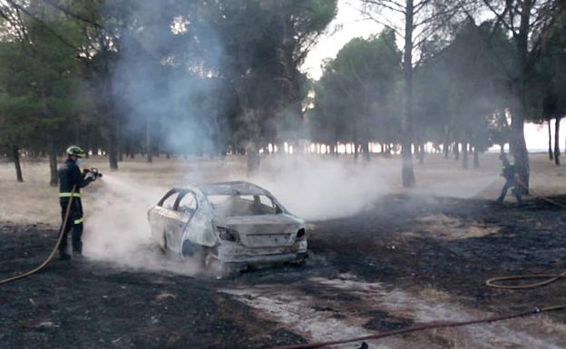 La banda del BMW quema dos coches en media hora y causa dos incendios forestales en Tudela y La Pedraja