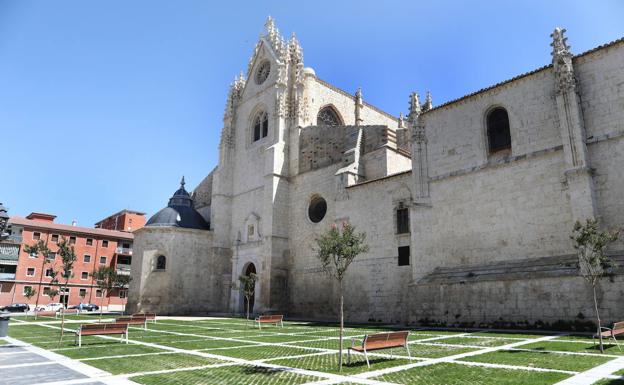 Las obras de los entornos de la Catedral de Palencia culminan con la plantación de cincuenta árboles