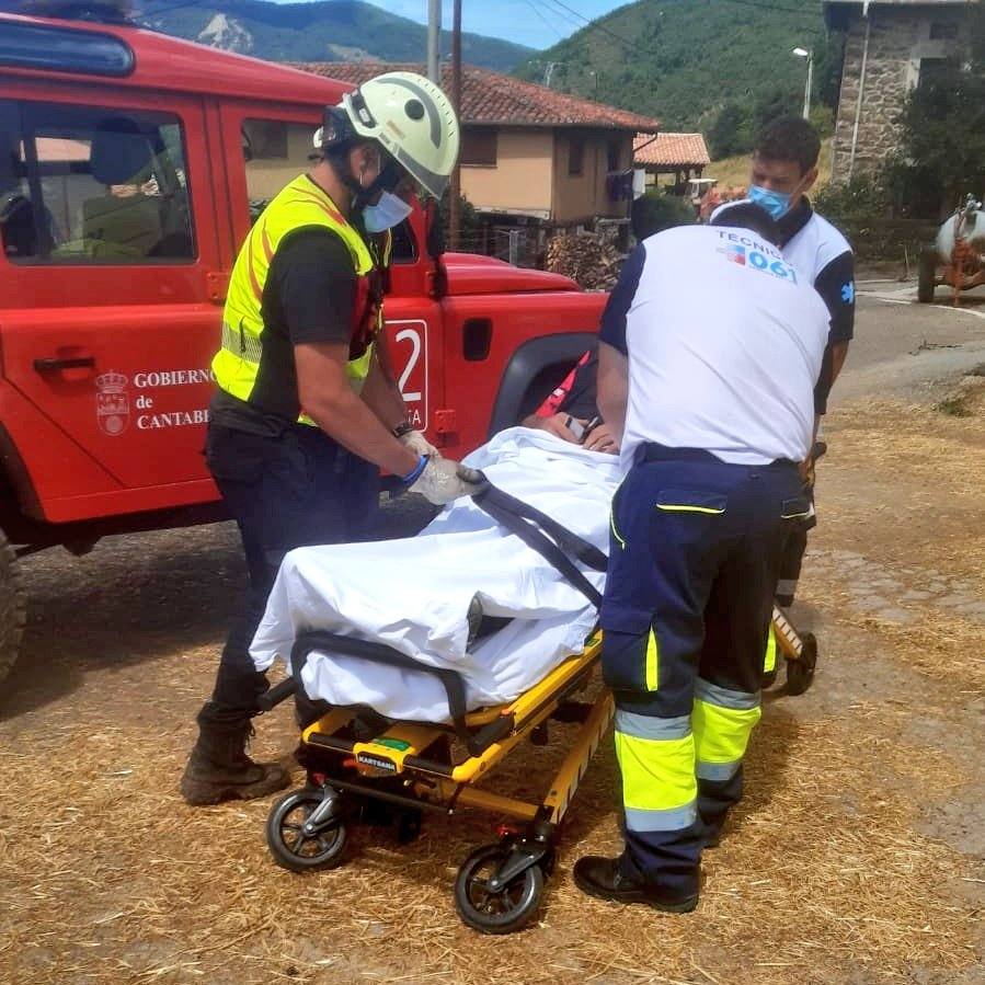 Evacuado un ciclista tras sufrir un accidente en la ruta que une Vidrieros y Potes