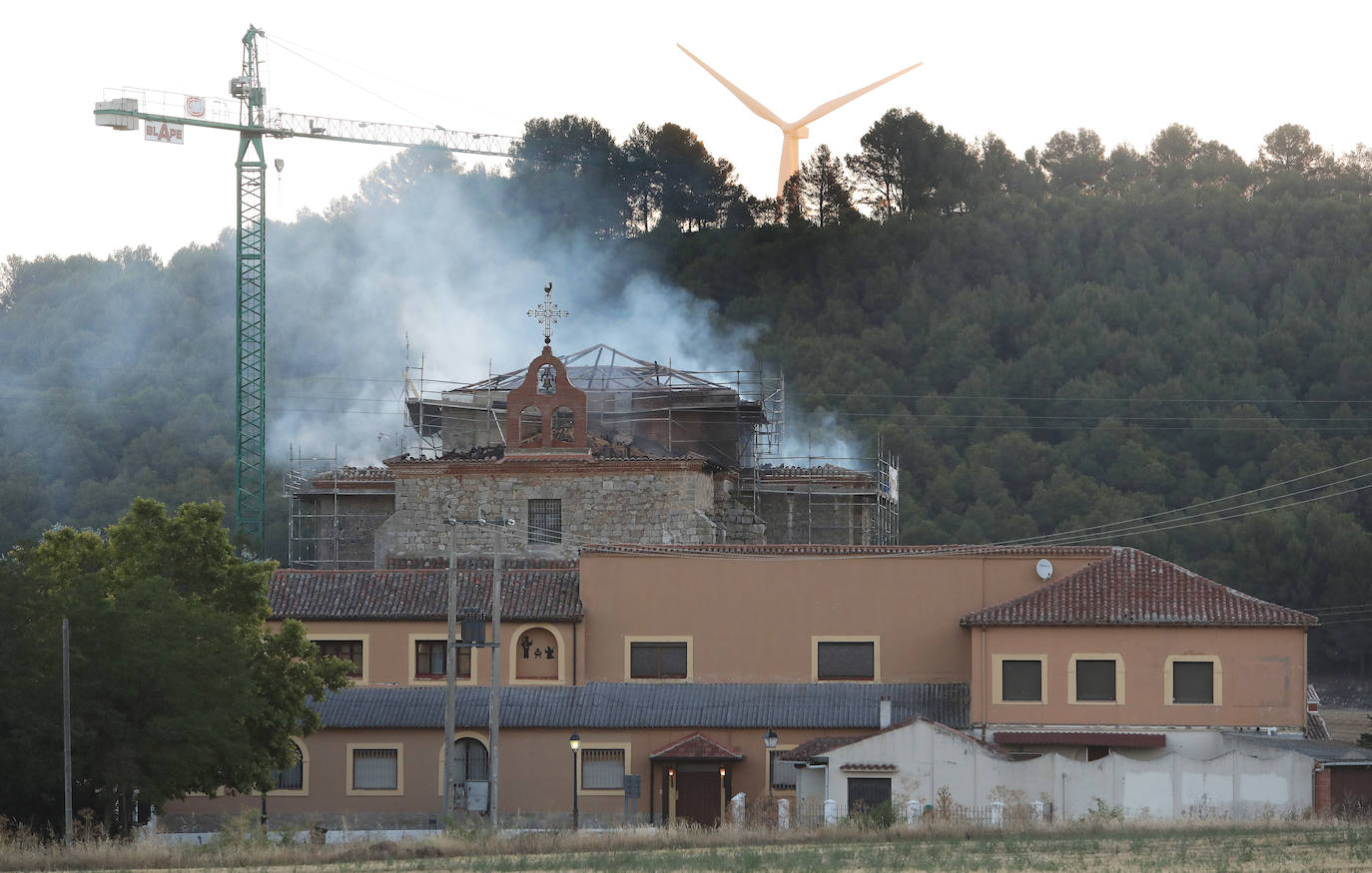 Así ha quedado el monasterio de Alconada de Ampudia tras el incendio