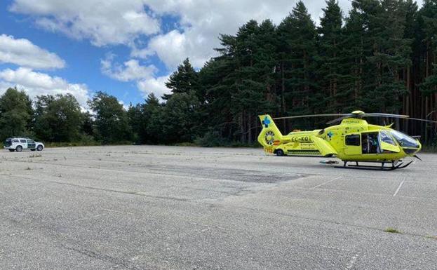 Herido en La Pinilla un ciclista de 49 años al caerse de la bici y sufrir un fuerte golpe en la cabeza