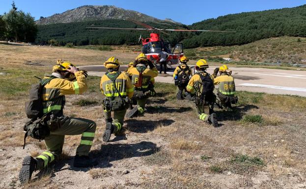 Activada la BRIF de Puerto el Pico para atajar una reproducción del fuego de El Tiemblo