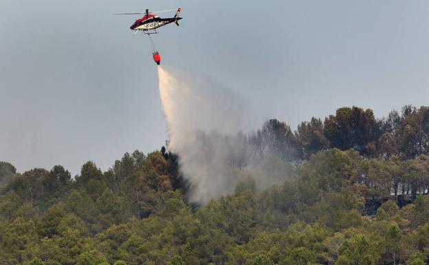 Arden 53 hectáreas de rastrojo y pinar en un incendio en Astudillo