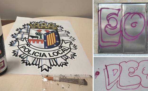 La Policía Local sorprende a un grafitero realizando pintadas en la calle Príncipe de Vergara