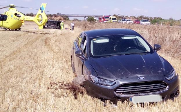 Dos heridos leves tras una doble salida de vía en la provincia de Valladolid