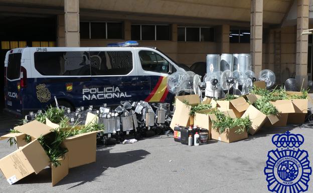 La Policía Nacional de Salamanca detiene a dos personas tras intervenir 2.900 plantas de marihuana en el polígono de los Villares