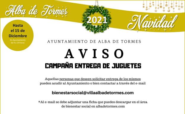 Abierto el plazo para la entrega de juguetes en Alba de Tormes