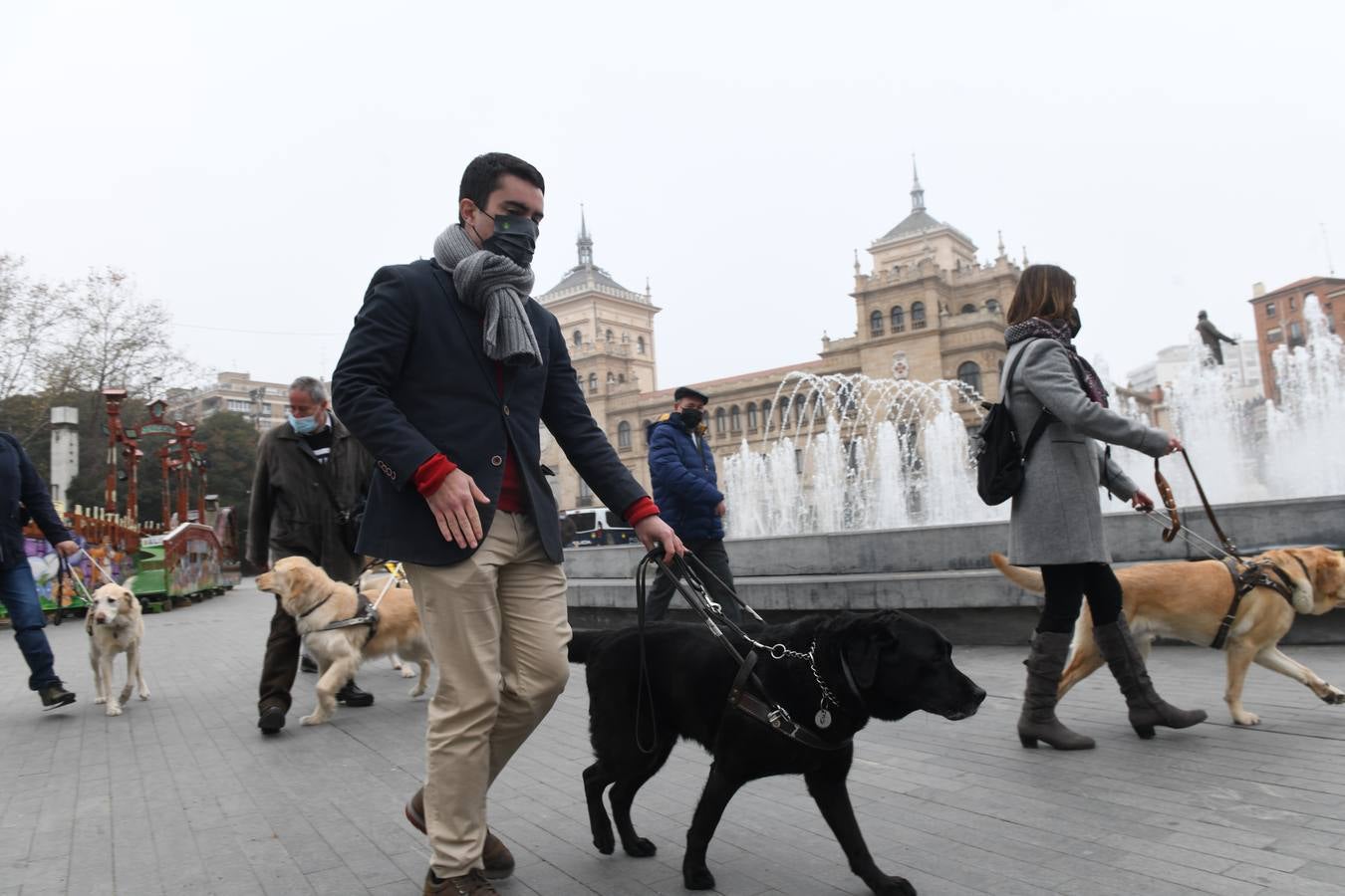 Marcha en Valladolid para visibilizar la labor de los perros guía de la ONCE