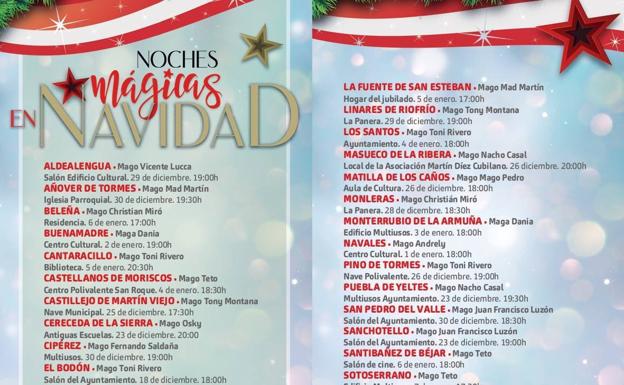 Las 'Noches Mágicas en Navidad' llegarán durante los próximos días a 34 municipios de Salamanca