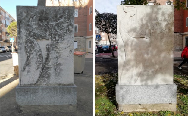 La limpieza «anónima» del relieve recupera el último monumento franquista que pervive en Valladolid