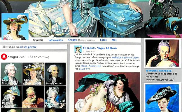Así sería el Facebook de una pintora del siglo XVIII
