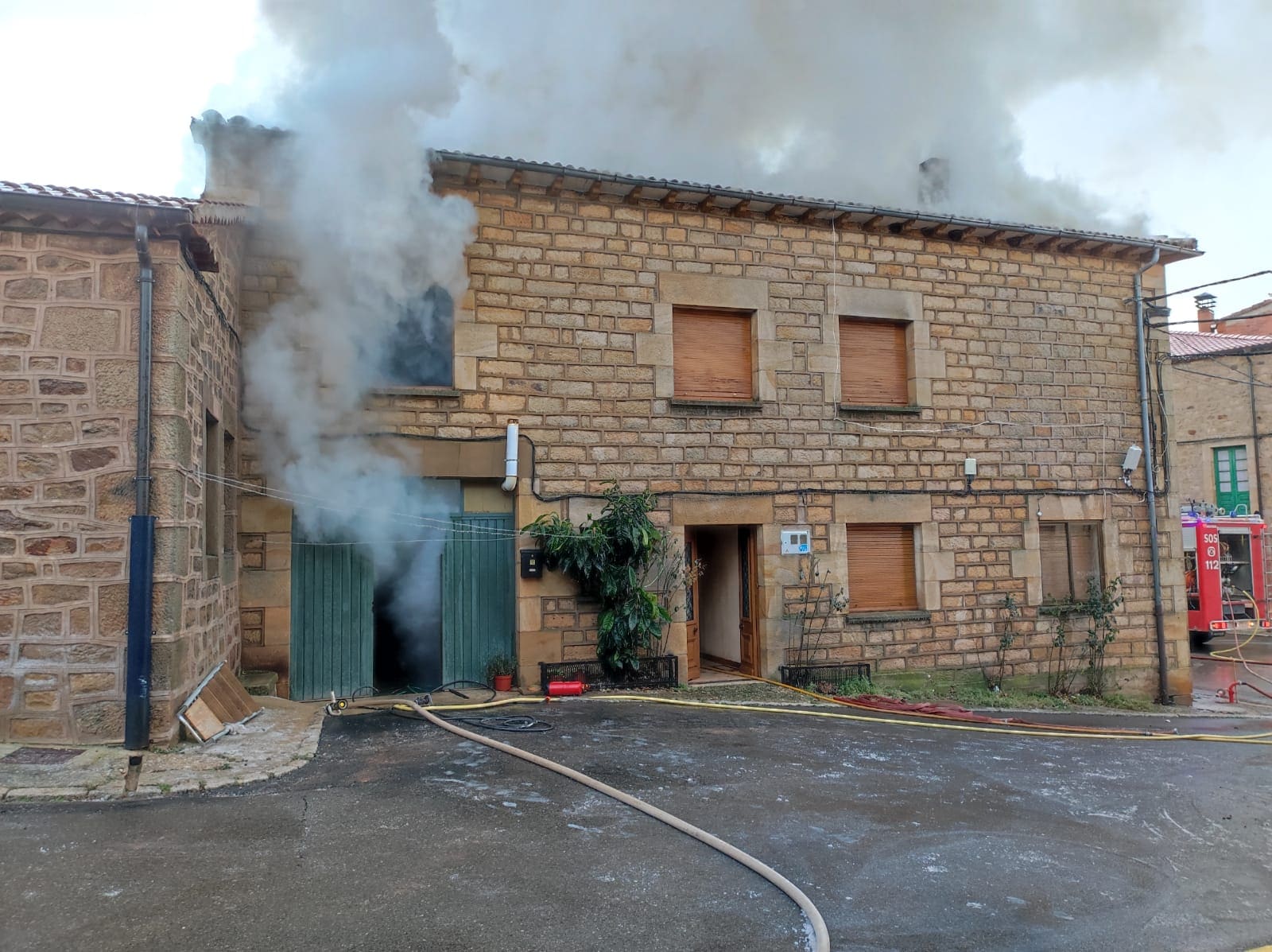 Incendio en la localidad burgalesa de Palacios de la Sierra