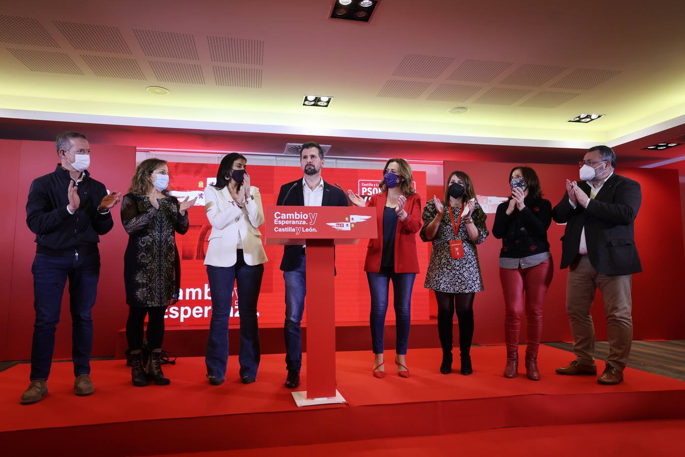 Luis Tudanca durante el análisis de la derrota electoral